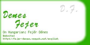 denes fejer business card