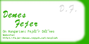 denes fejer business card